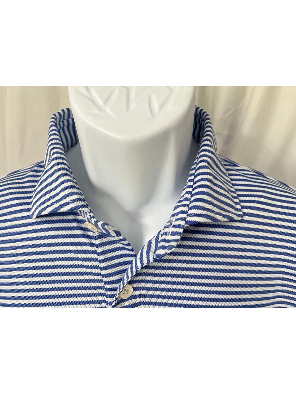 Holderness & Bourne Men's Blue White Tailored Fit Golf Polo Shirt XL EUC